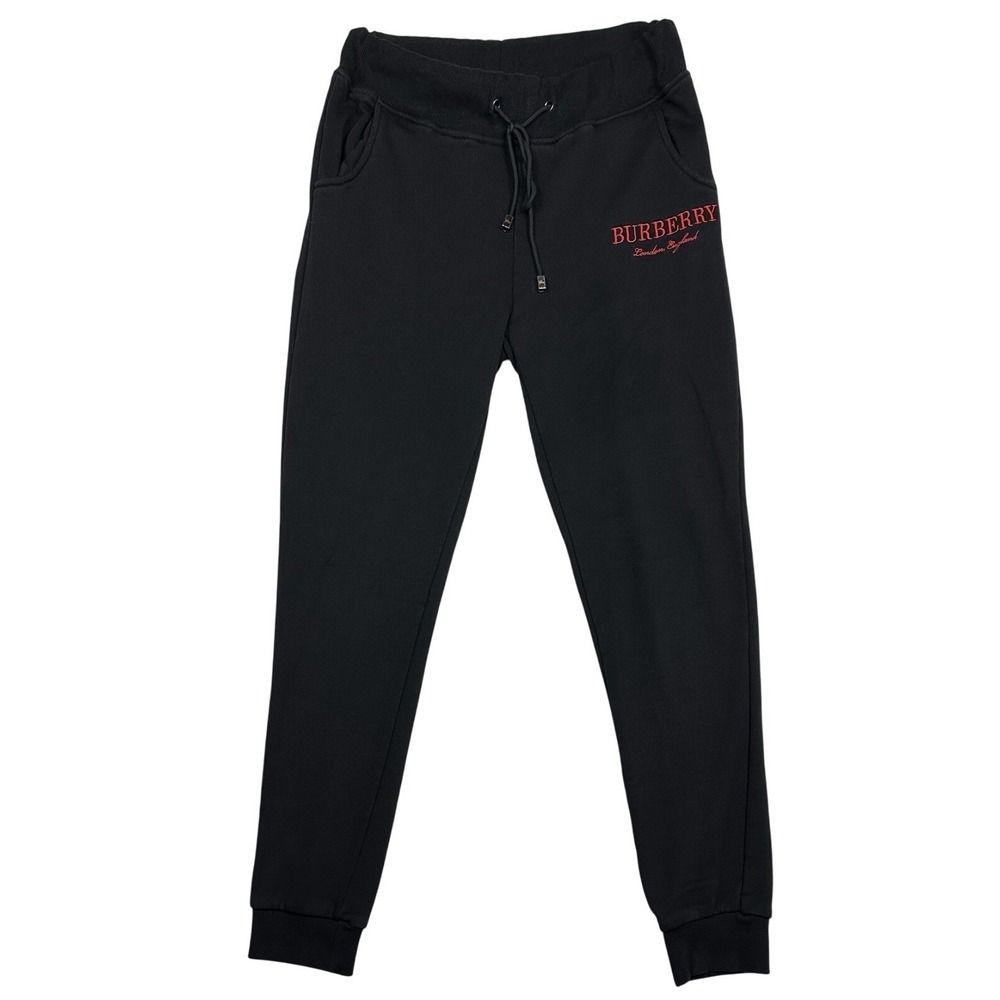 Burberry London England Jet Black Jogger Sweatpants Drawstring Lounge‎ Pants